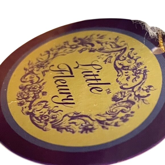 Little Fleury Unicorn Plush Toy With Purple Flower Ribbon 9" - Picture 3 of 6